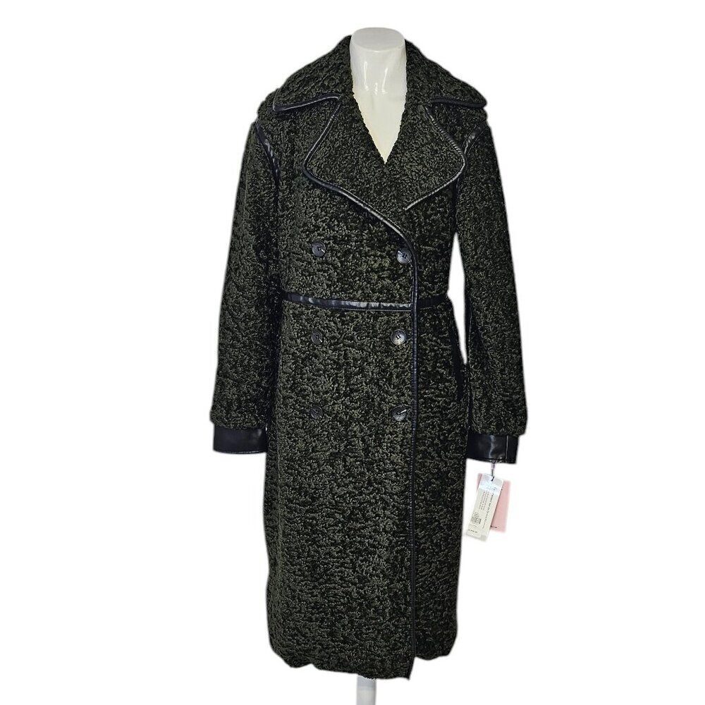 Anthropologie Avec Les Filles Tailored Sherpa Coat, Green, Plush, Size XXS